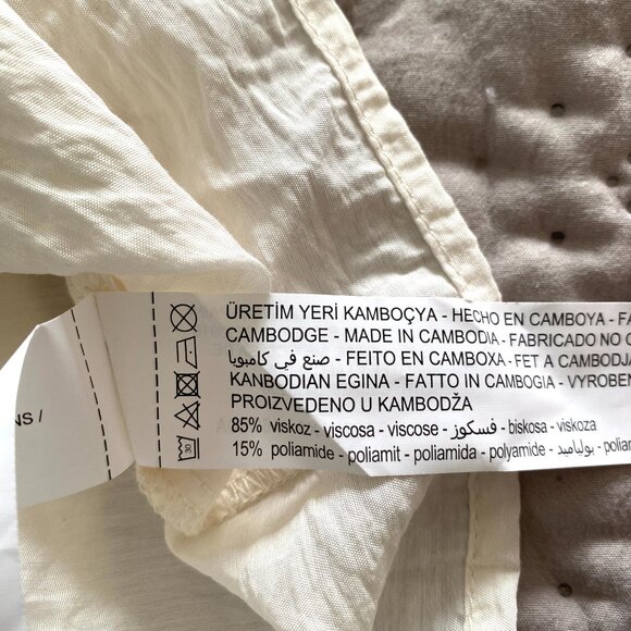 NWOT Lefties White Lace Trim Peplum Blouse XS Romantic Cottagecore - Picture 9 of 14